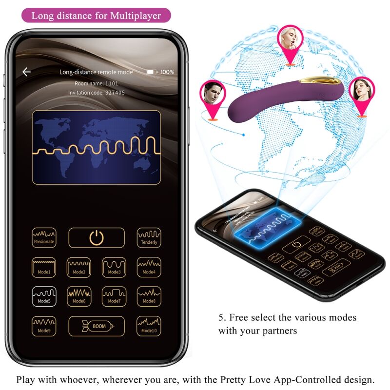 PRETTY LOVE - ETHAN VIBRATORE RICARICABILE VIOLA - PRETTY LOVE SMART | Lingerie Harness Boutique