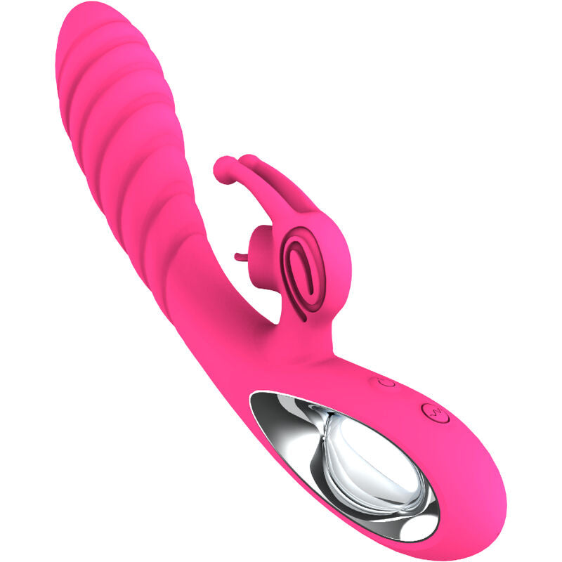 ARMONY - VIBRATORE VICKY RABBIT CON LINGUETTA TIRANTE FUCSIA - ARMONY VIBRATORS | Lingerie Harness Boutique