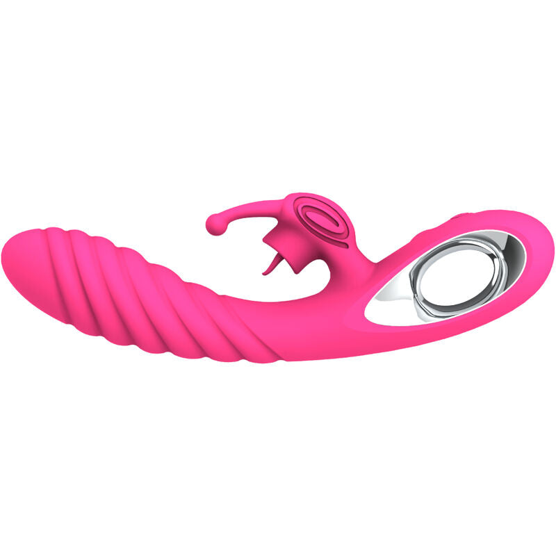 ARMONY - VIBRATORE VICKY RABBIT CON LINGUETTA TIRANTE FUCSIA - ARMONY VIBRATORS | Lingerie Harness Boutique