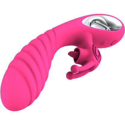 ARMONY - VIBRATORE VICKY RABBIT CON LINGUETTA TIRANTE FUCSIA - ARMONY VIBRATORS | Lingerie Harness Boutique