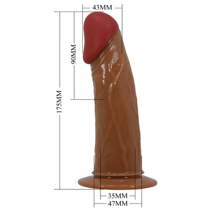 PRETTY LOVE - STARKS HARNESS SLIP DILDO MULTI-SPEED VIBRATION 17.5 CM LIGHT BROWN