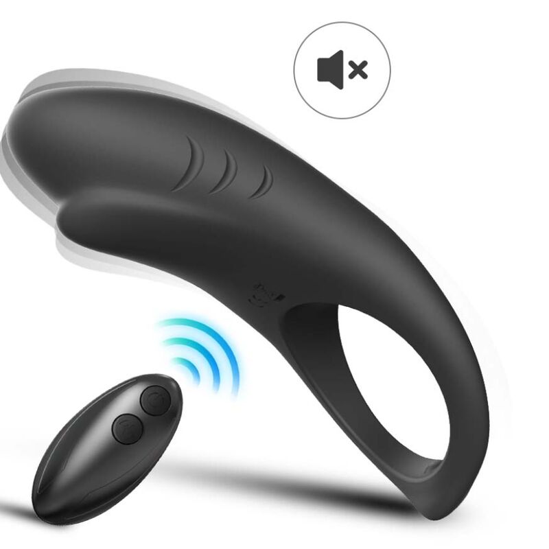 ARMONY - SHARK VIBRATING RING FOR COUPLE REMOTE CONTROL BLACK