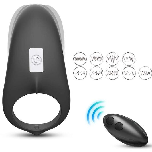 ARMONY - SHARK VIBRATING RING FOR COUPLE REMOTE CONTROL BLACK