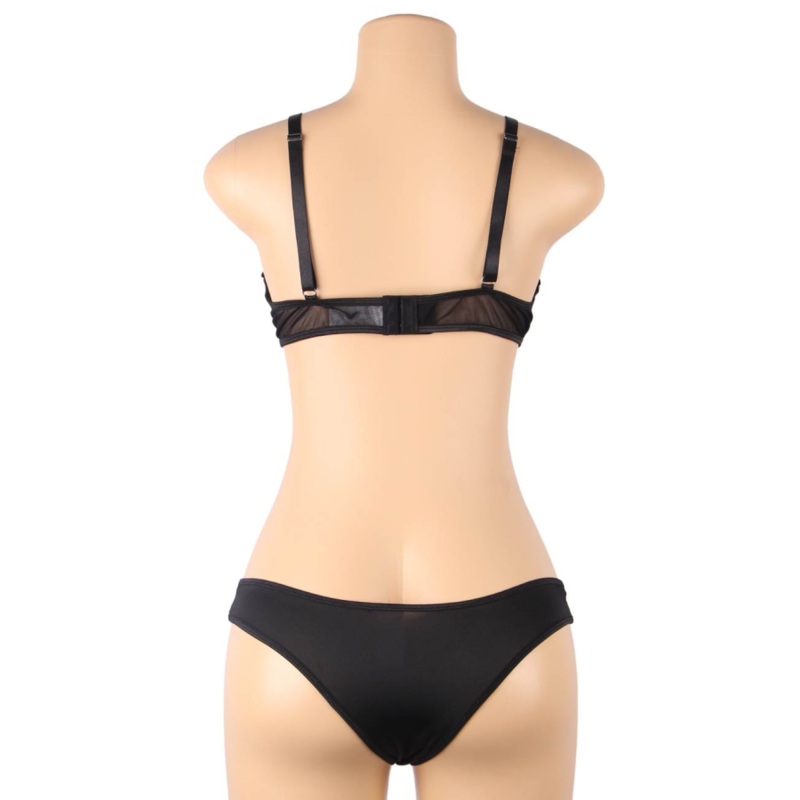 SUBBLIME - TWO PIECE SET OF TRANSPARENT BRA AND STRIPES S/M