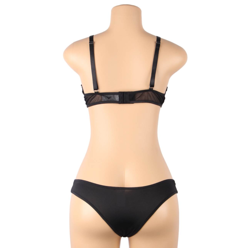 SUBBLIME - SET DUE PEZZI DI REGGISENO TRASPARENTE E STRISCE S/M - SUBBLIME SETS | Lingerie Harness Boutique