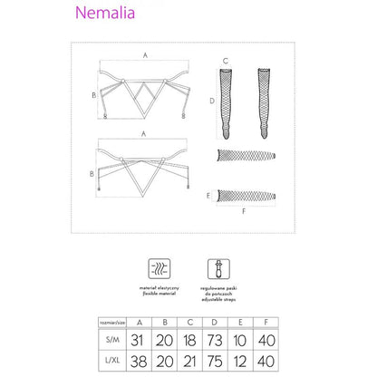 LIVCO CORSETTI FASHION - SET NEMALIA GIARRETTIERA + CALZE + GUANTI NERO - LIVCO CORSETTI SETS | Lingerie Harness Boutique