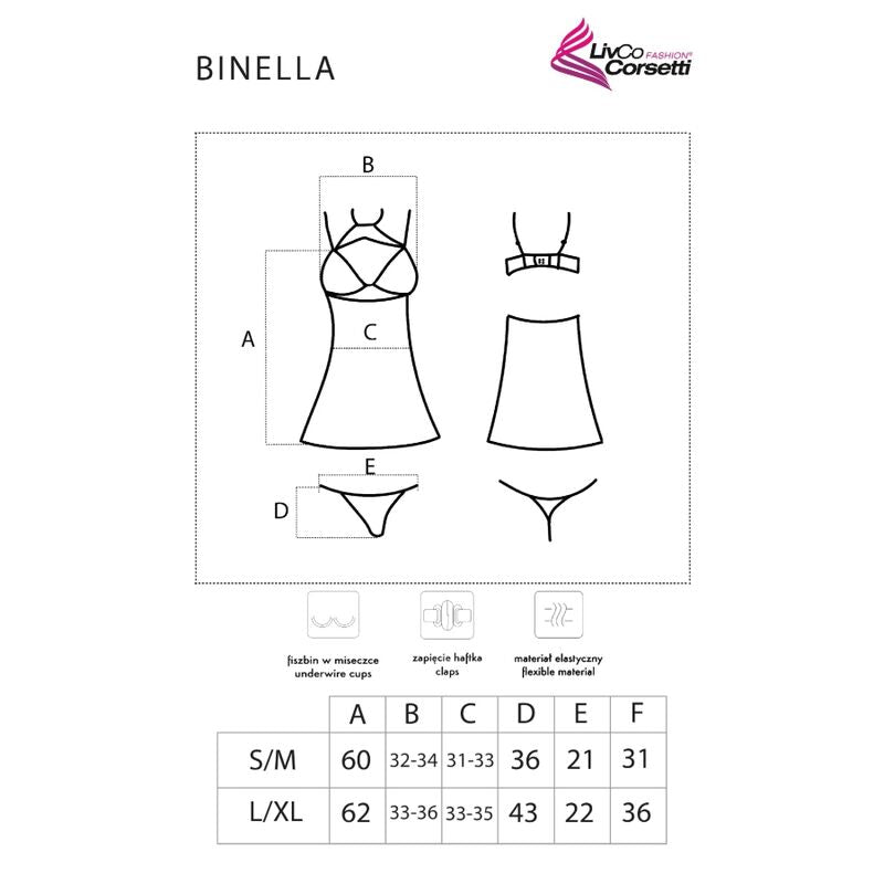 LIVCO CORSETTI FASHION - SET BINELLA BABYDOLL + PERIZOMA NERO - LIVCO CORSETTI SETS | Lingerie Harness Boutique
