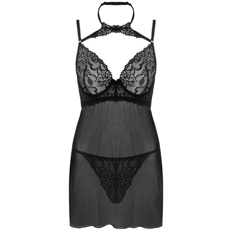 LIVCO CORSETTI FASHION - SET BINELLA BABYDOLL + PERIZOMA NERO - LIVCO CORSETTI SETS | Lingerie Harness Boutique