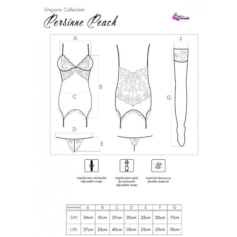 LIVCO CORSETTI FASHION - SET PERSINNE PESCA CORSETTO + SLIP + CALZE - LIVCO CORSETTI SETS | Lingerie Harness Boutique