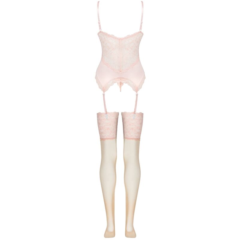 LIVCO CORSETTI FASHION - SET PERSINNE PESCA CORSETTO + SLIP + CALZE - LIVCO CORSETTI SETS | Lingerie Harness Boutique
