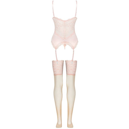 LIVCO CORSETTI FASHION - SET PERSINNE PESCA CORSETTO + SLIP + CALZE - LIVCO CORSETTI SETS | Lingerie Harness Boutique