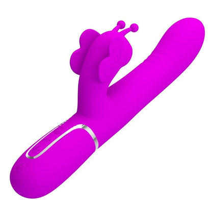 PRETTY LOVE - MULTIFUNCTIONAL RABBIT VIBRATOR 4 IN 1 FUCHSIA BUTTERFLY