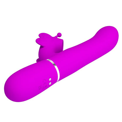 PRETTY LOVE - MULTIFUNCTIONAL RABBIT VIBRATOR 4 IN 1 FUCHSIA BUTTERFLY