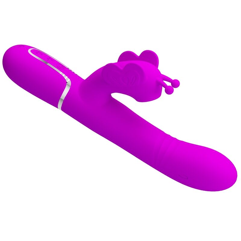 PRETTY LOVE - MULTIFUNCTIONAL RABBIT VIBRATOR 4 IN 1 FUCHSIA BUTTERFLY