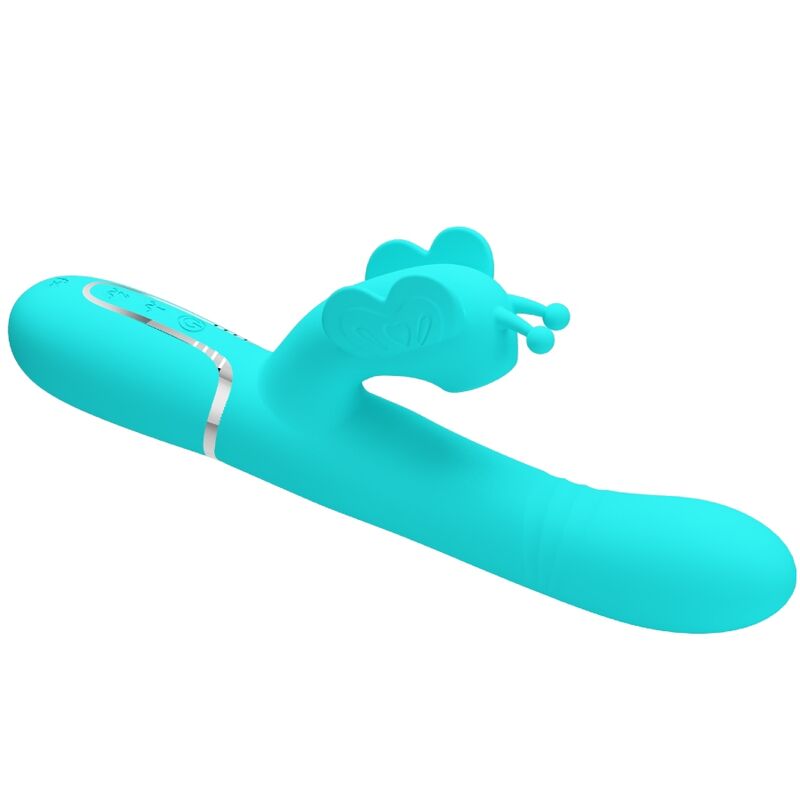 PRETTY LOVE - MULTIFUNCTIONAL RABBIT VIBRATOR 4 IN 1 BUTTERFLY GREEN AQUA