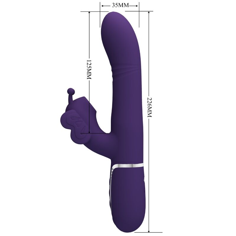 PRETTY LOVE - MULTIFUNCTIONAL RABBIT VIBRATOR 4 IN 1 PURPLE BUTTERFLY