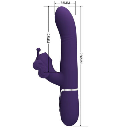 PRETTY LOVE - VIBRATORE MULTIFUNZIONE RABBIT 4 IN 1 FARFALLA VIOLA - PRETTY LOVE FLIRTATION | Lingerie Harness Boutique