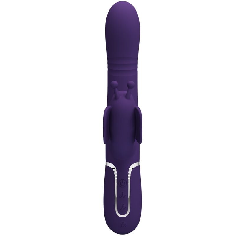 PRETTY LOVE - MULTIFUNCTIONAL RABBIT VIBRATOR 4 IN 1 PURPLE BUTTERFLY