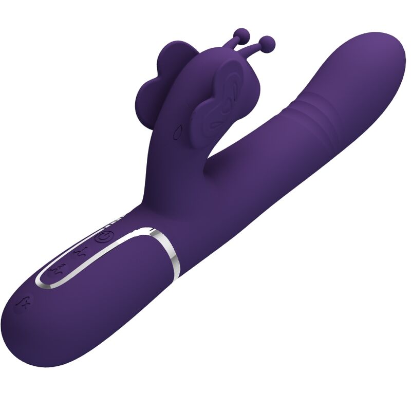 PRETTY LOVE - MULTIFUNCTIONAL RABBIT VIBRATOR 4 IN 1 PURPLE BUTTERFLY