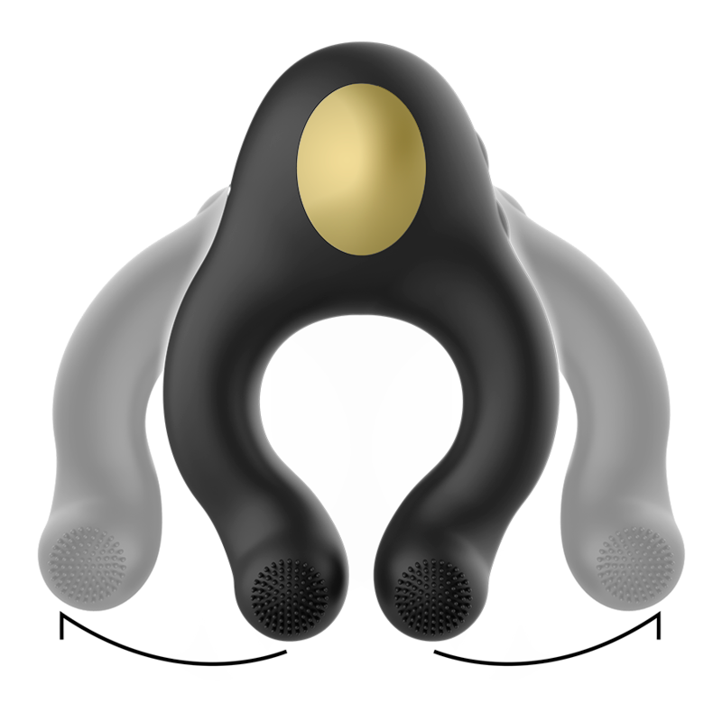ARMONY - ANELLO VIBRATORE IN SILICONE 3 MOTORI RICARICABILE NERO - ORO - ARMONY FOR HIM | Lingerie Harness Boutique