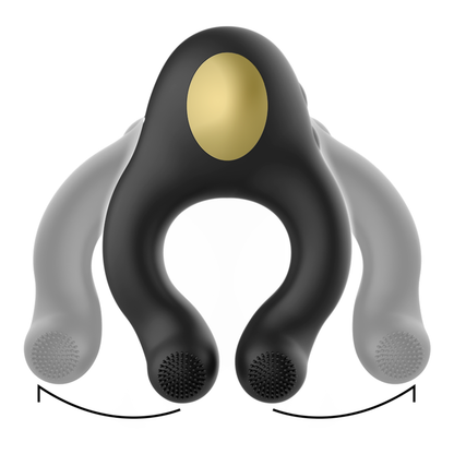 ARMONY - ANELLO VIBRATORE IN SILICONE 3 MOTORI RICARICABILE NERO - ORO - ARMONY FOR HIM | Lingerie Harness Boutique