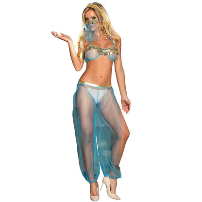 SUBBLIME - SET DI LINGERIE BLU STILE INDIA L/XL - SUBBLIME SETS | Lingerie Harness Boutique