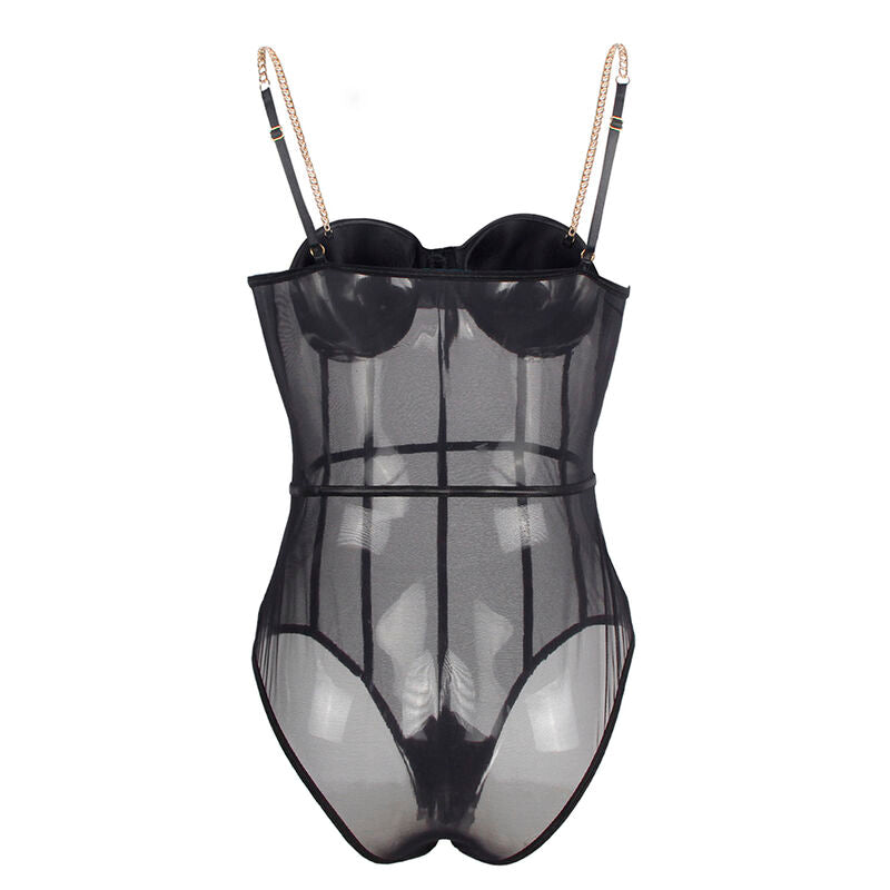 SUBBLIME - BODY CON BRETELLE A CATENA NERA L/XL - SUBBLIME BODIES | Lingerie Harness Boutique