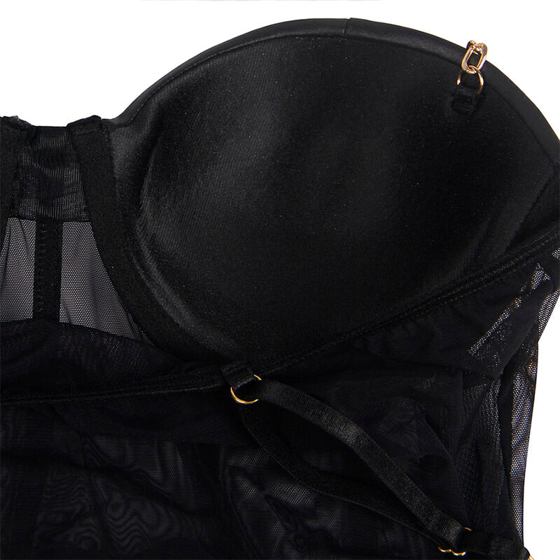 SUBBLIME - BODY CON BRETELLE A CATENA NERA L/XL - SUBBLIME BODIES | Lingerie Harness Boutique