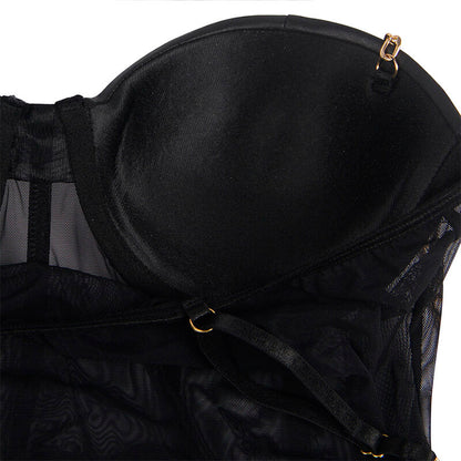 SUBBLIME - BODY CON BRETELLE A CATENA NERA L/XL - SUBBLIME BODIES | Lingerie Harness Boutique