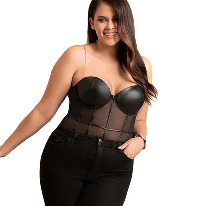 SUBBLIME - BODY CON BRETELLE A CATENA NERA L/XL - SUBBLIME BODIES | Lingerie Harness Boutique