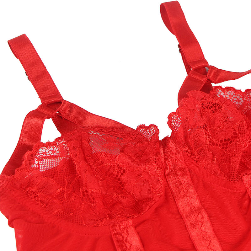 SUBBLIME - ORSACCHIOTTO CON DETTAGLIO REGGERIZZATO PETTO ROSSO L/XL - SUBBLIME BODIES | Lingerie Harness Boutique