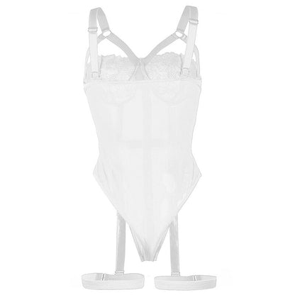 SUBBLIME - ORSACCHIOTTO CON DETTAGLIO REGGERIZZATO SUL PETTO BIANCO L/XL - SUBBLIME BODIES | Lingerie Harness Boutique