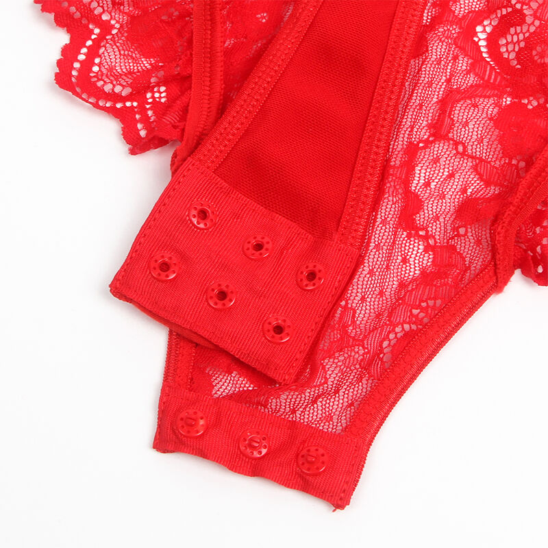 SUBBLIME - ORSACCHIOTTO CON GIARRETTIERA CON DETTAGLIO IN PIZZO E STRISCE ROSSE L/XL - SUBBLIME BODIES | Lingerie Harness Boutique