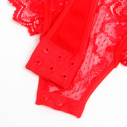 SUBBLIME - ORSACCHIOTTO CON GIARRETTIERA CON DETTAGLIO IN PIZZO E STRISCE ROSSE L/XL - SUBBLIME BODIES | Lingerie Harness Boutique