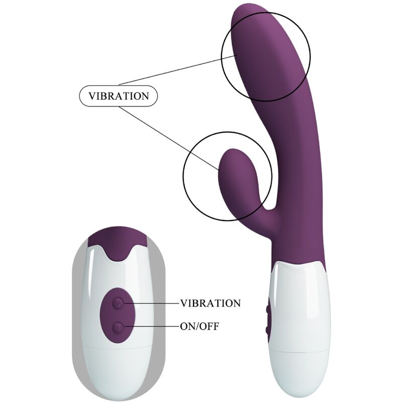PRETTY LOVE - ALVIS VIBRATORE RABBIT E PUNTO G VIOLA - PRETTY LOVE FLIRTATION | Lingerie Harness Boutique