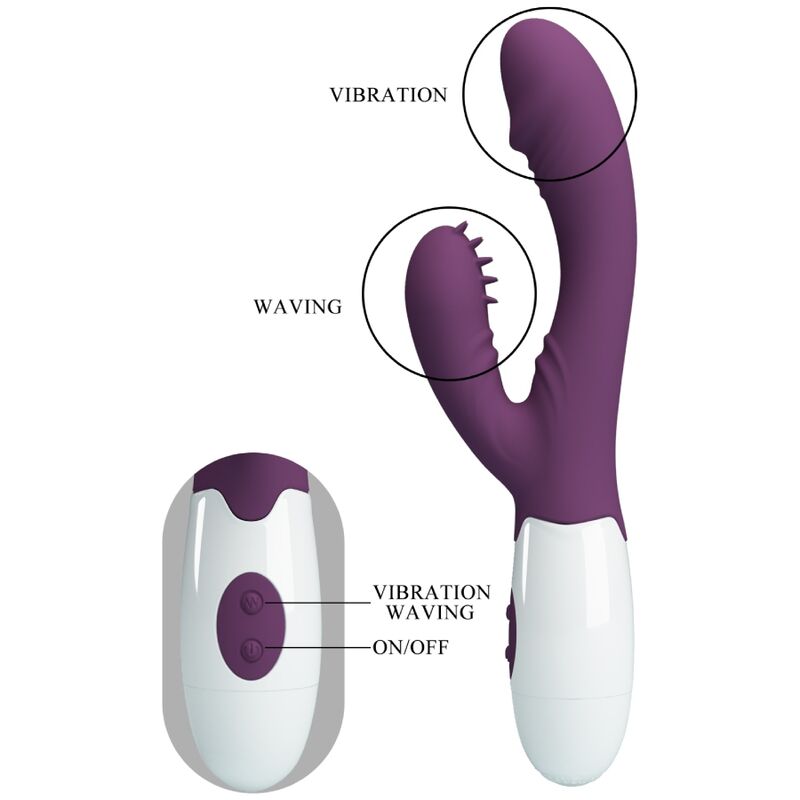 PRETTY LOVE - ANDRE RABBIT VIBRATOR &amp; G-SPOT STIMULATOR PURPLE