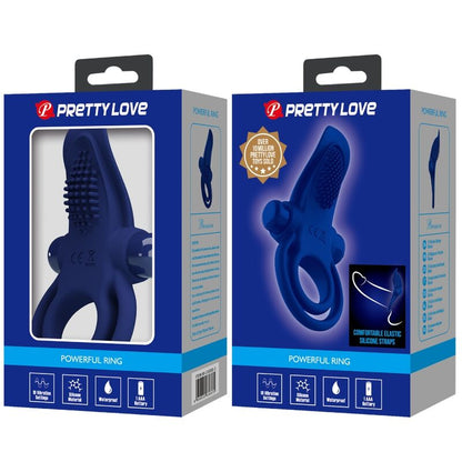 PRETTY LOVE - BRONSON ANELLO DOPPIO CON VIBRAZIONE BLU - PRETTY LOVE MALE | Lingerie Harness Boutique