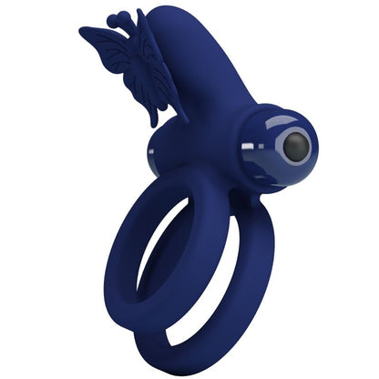 PRETTY LOVE - JAMELE DOPPIO ANELLO CON VIBRAZIONE E STIMOLATORE FARFALLA BLU - PRETTY LOVE MALE | Lingerie Harness Boutique