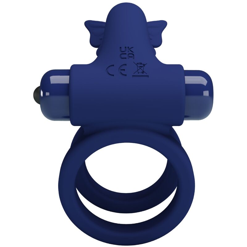 PRETTY LOVE - JAMELE DOPPIO ANELLO CON VIBRAZIONE E STIMOLATORE FARFALLA BLU - PRETTY LOVE MALE | Lingerie Harness Boutique