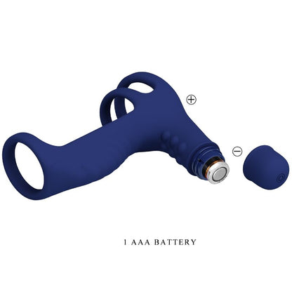 PRETTY LOVE - ANELLO VIBRANTE ELISH CON ESTENSIONE BLU - PRETTY LOVE MALE | Lingerie Harness Boutique