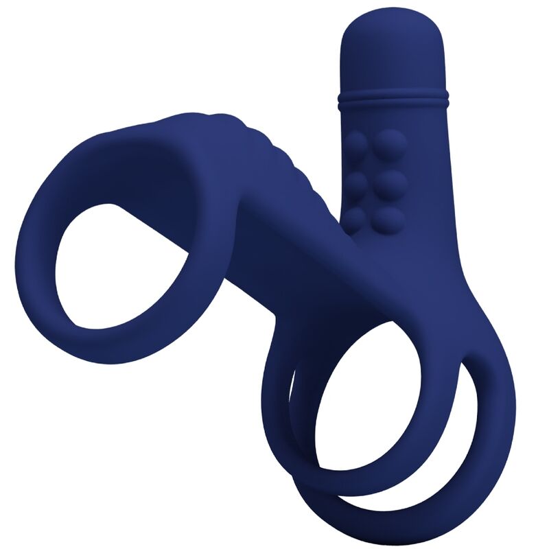 PRETTY LOVE - ANELLO VIBRANTE ELISH CON ESTENSIONE BLU - PRETTY LOVE MALE | Lingerie Harness Boutique