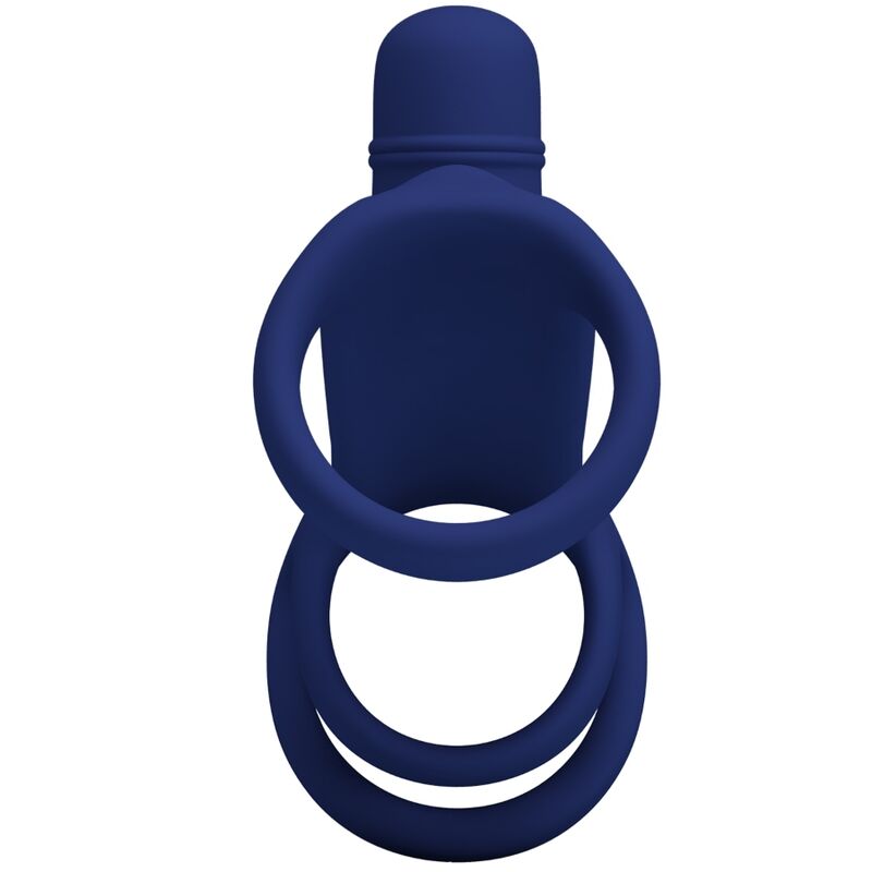 PRETTY LOVE - ANELLO VIBRANTE ELISH CON ESTENSIONE BLU - PRETTY LOVE MALE | Lingerie Harness Boutique