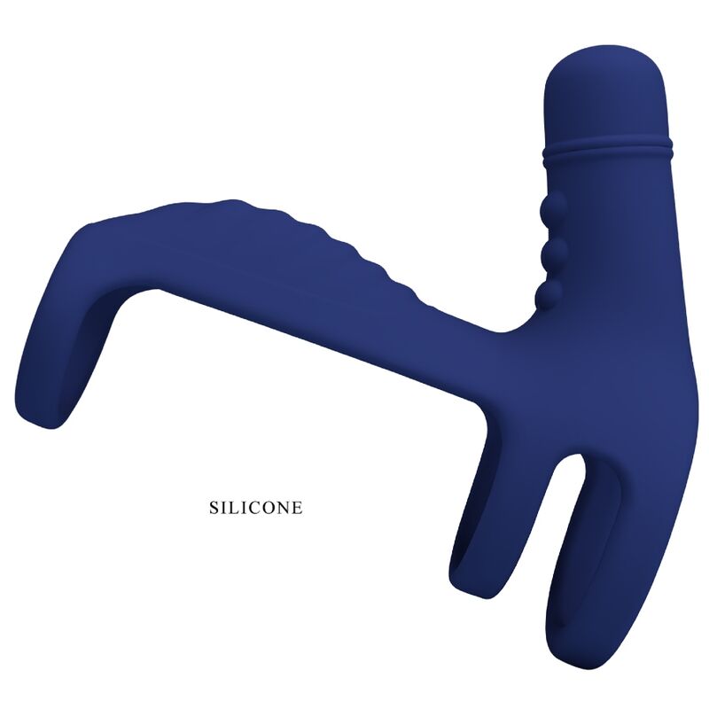 PRETTY LOVE - ANELLO VIBRANTE ELISH CON ESTENSIONE BLU - PRETTY LOVE MALE | Lingerie Harness Boutique