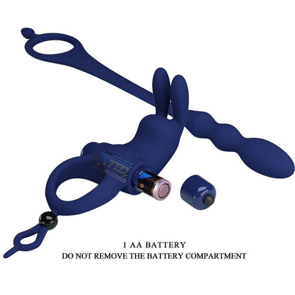 PRETTY LOVE - AYAD ANELLO VIBRATORE RABBIT CON SPINA BLU - PRETTY LOVE MALE | Lingerie Harness Boutique