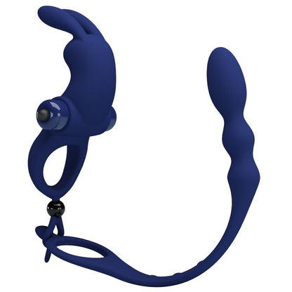 PRETTY LOVE - AYAD ANELLO VIBRATORE RABBIT CON SPINA BLU - PRETTY LOVE MALE | Lingerie Harness Boutique