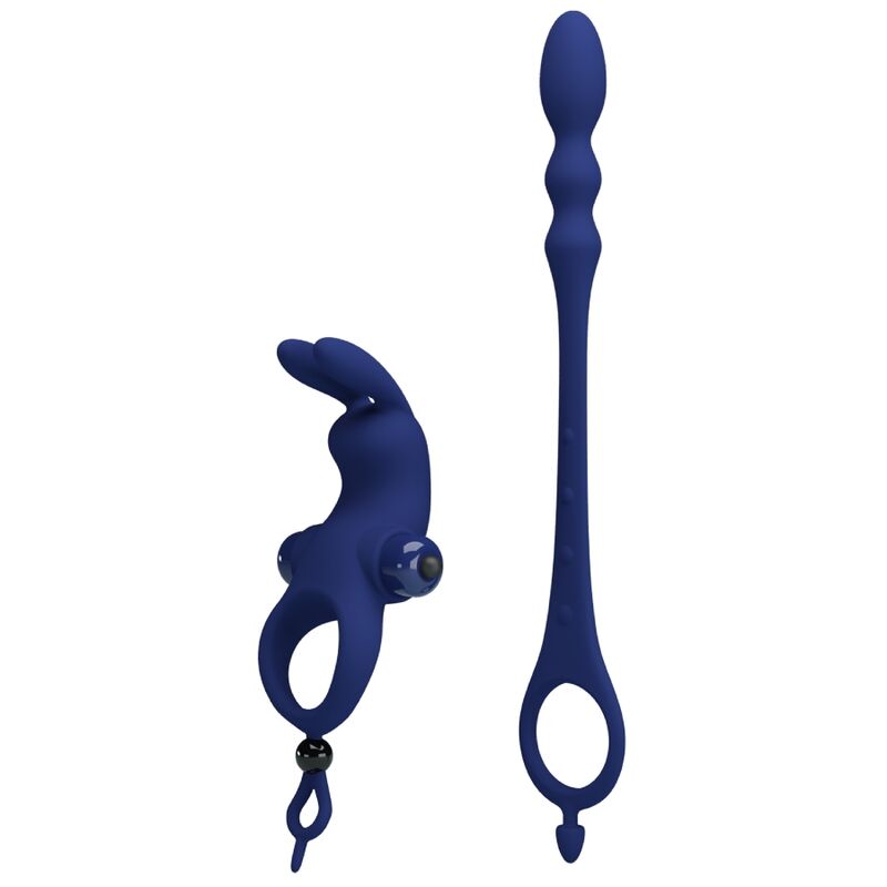 PRETTY LOVE - AYAD ANELLO VIBRATORE RABBIT CON SPINA BLU - PRETTY LOVE MALE | Lingerie Harness Boutique