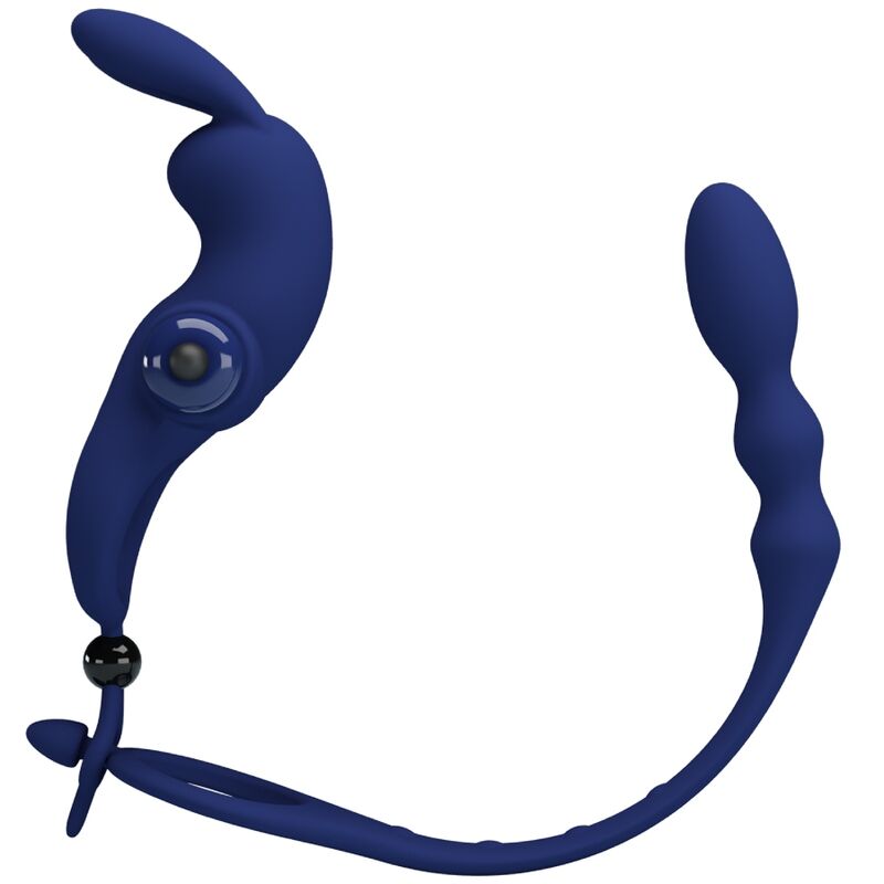 PRETTY LOVE - AYAD ANELLO VIBRATORE RABBIT CON SPINA BLU - PRETTY LOVE MALE | Lingerie Harness Boutique