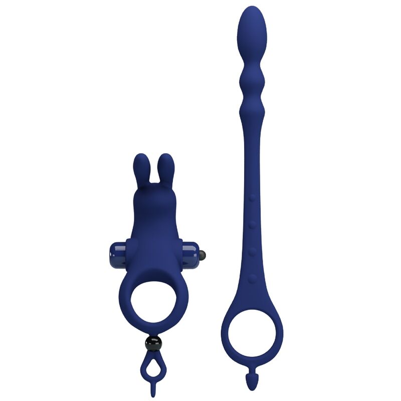 PRETTY LOVE - AYAD ANELLO VIBRATORE RABBIT CON SPINA BLU - PRETTY LOVE MALE | Lingerie Harness Boutique