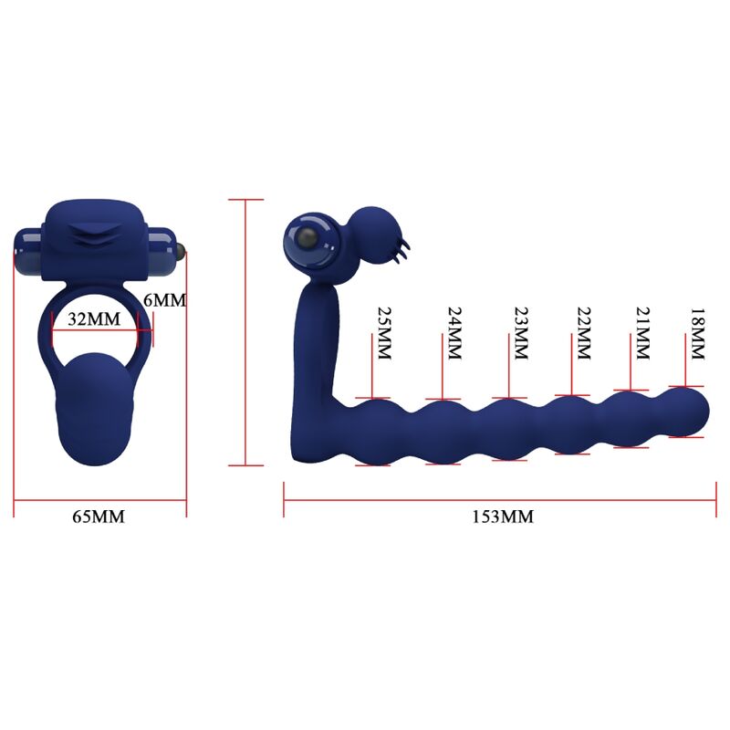 PRETTY LOVE - AJMAL ANELLO VIBRANTE CON SPINA BLU - PRETTY LOVE MALE | Lingerie Harness Boutique