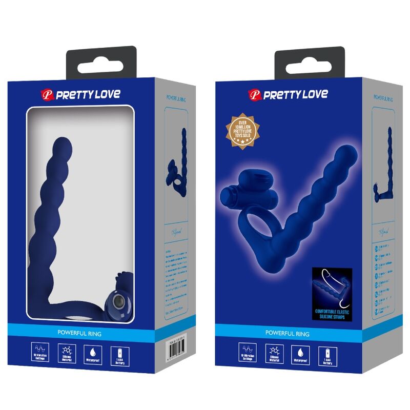 PRETTY LOVE - AJMAL ANELLO VIBRANTE CON SPINA BLU - PRETTY LOVE MALE | Lingerie Harness Boutique